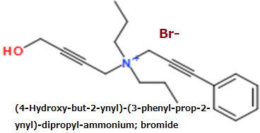 CAS#(4-Hydroxy-but-2-ynyl)-(3-phenyl-prop-2-ynyl)-dipropyl-ammonium; bromide